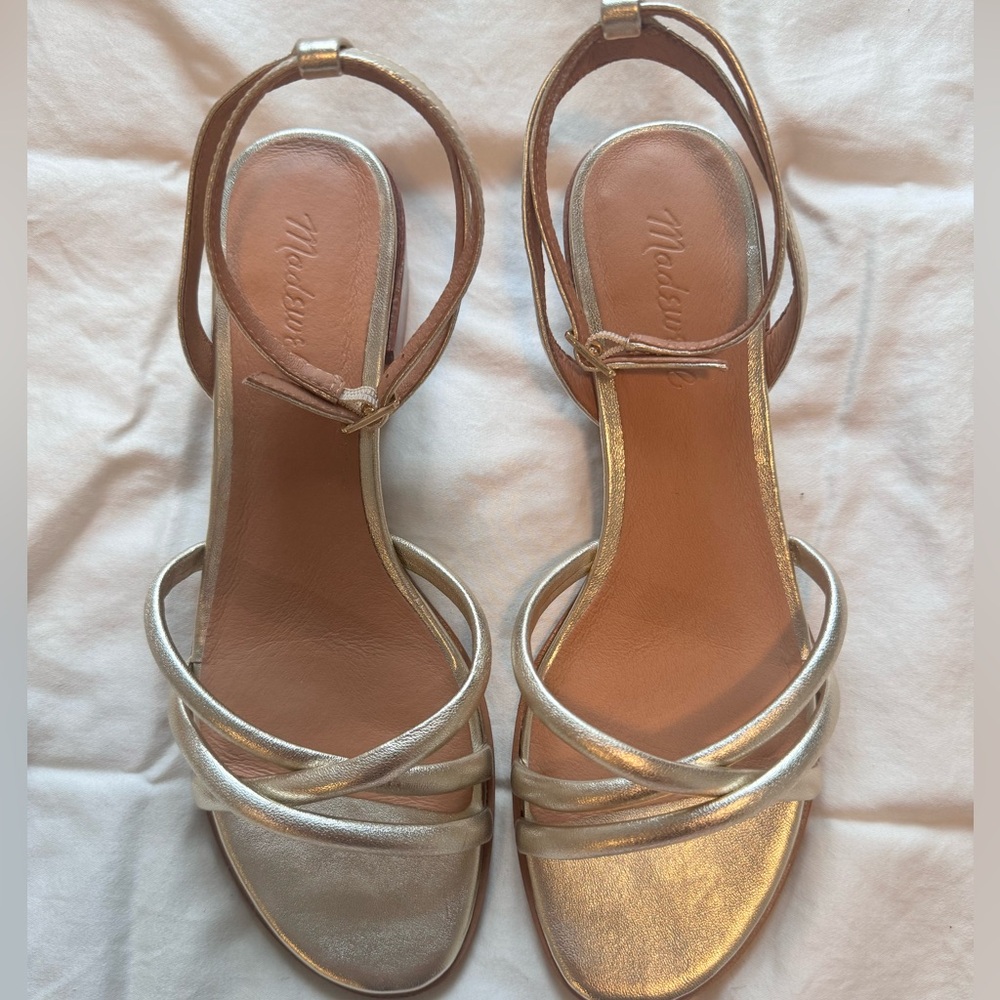 Madewell Gena Ankle-Strap Sandal Size 8 Gold